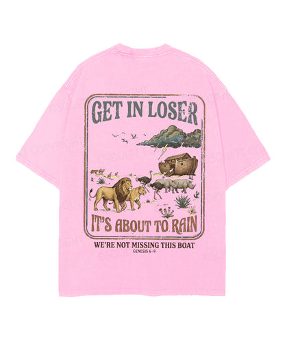 It's About To Rain We're Not Missing This Boat Double Sided Unisex Christian Washed T-Shirt & Shorts