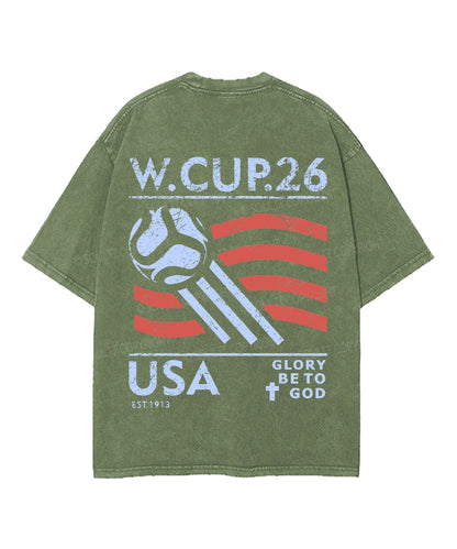 2026 World Cup Double Sided Unisex Washed Christian T-shirt