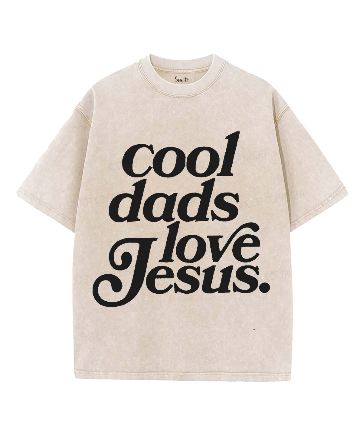 Cool Dads Loves Jesus Unisex Washed Christian T-shirt