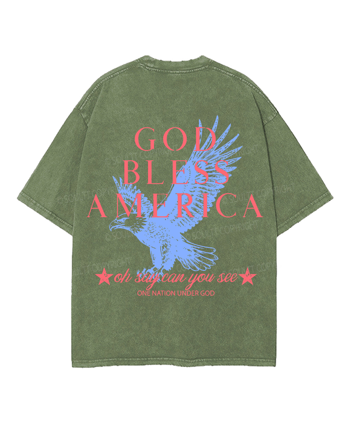God Bless America Double Sided Unisex Washed Christian T-shirt