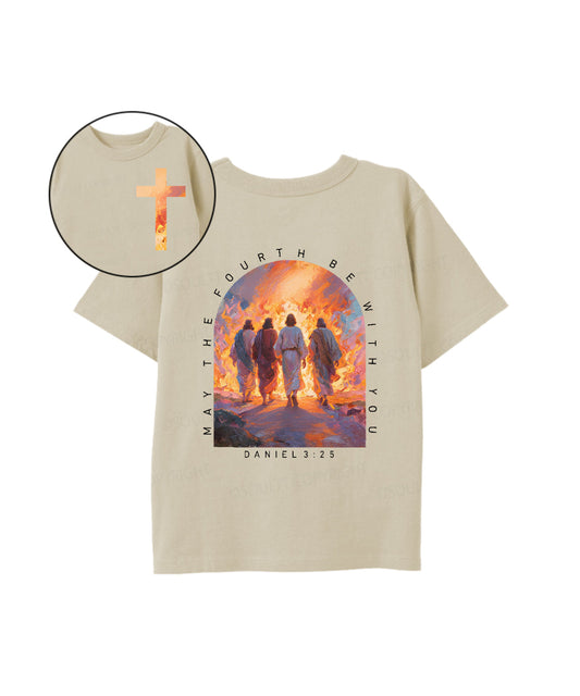 Kids May the Fourth Be With You Double Sided Cotton Christian T-shirt