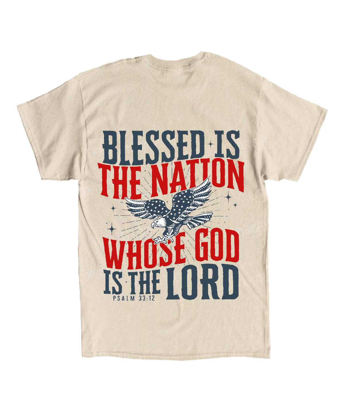 Blessed Is The Nation Whose God Is The Lord Double Sided Unisex Cotton Christian T-Shirt