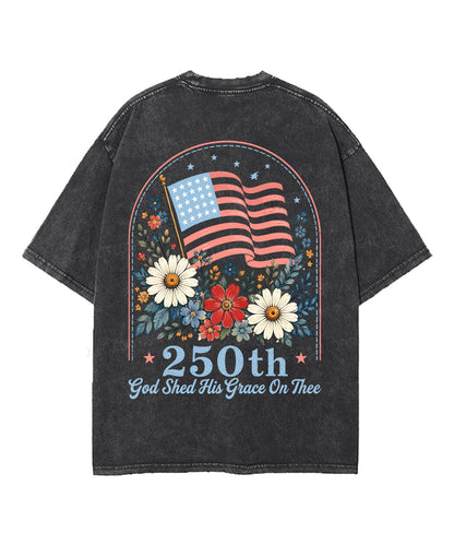 God Shed His Grace On Thee Double Sided Unisex Washed Christian T-shirt