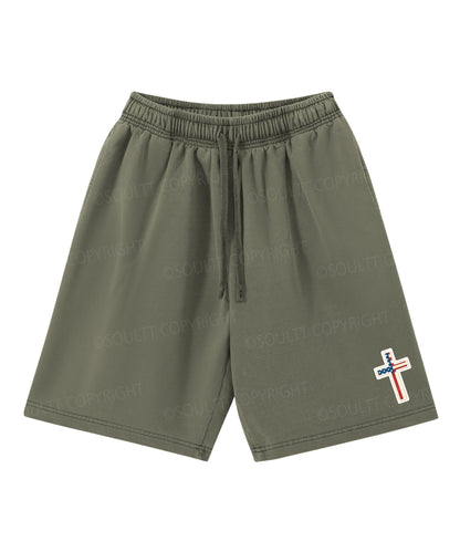 Hooked On Jesus Double Sided Unisex Christian Washed T-Shirt & Shorts