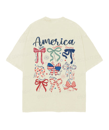 America Double Sided Unisex Christian Washed T-Shirt & Shorts