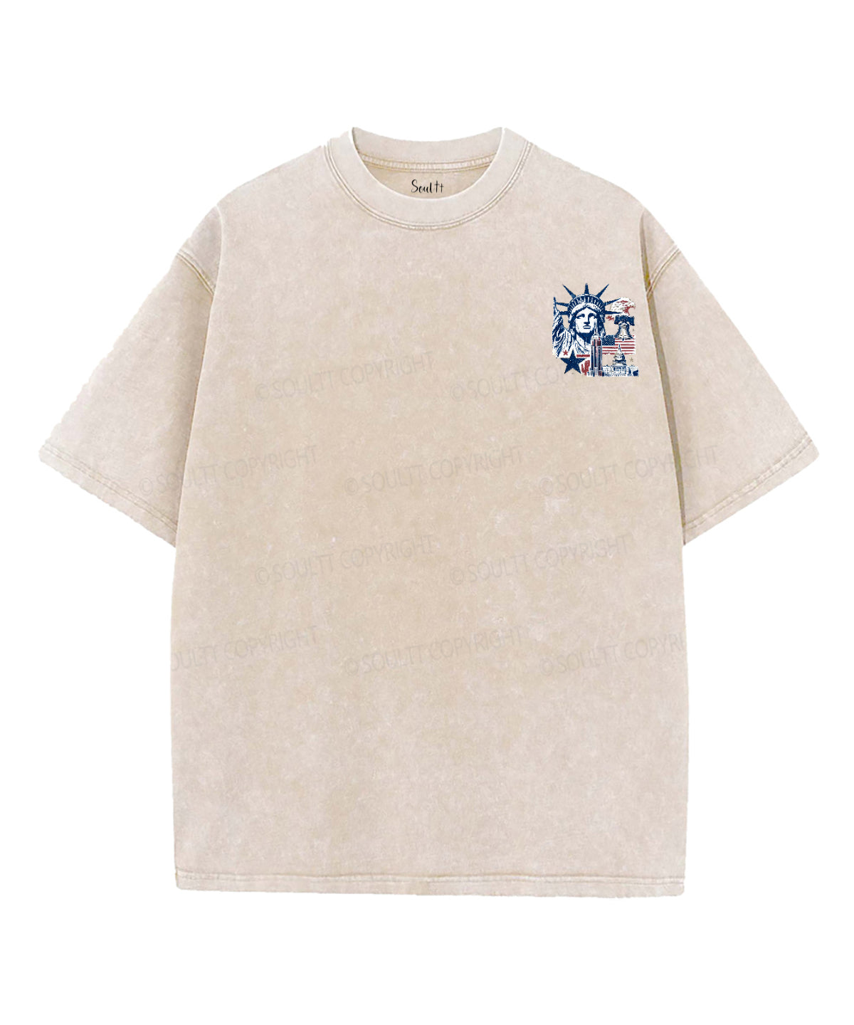 Faith Freedom 250 Years Double Sided Unisex Washed Christian T-shirt