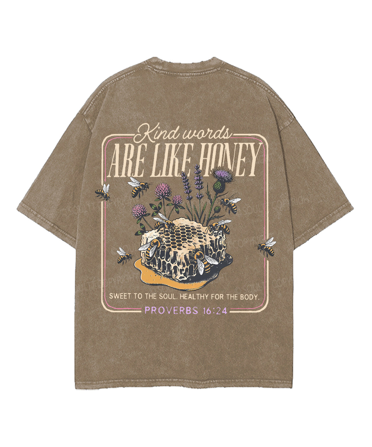 Kind Words Are Like Honey Double Sided Unisex Washed Christian T-shirt