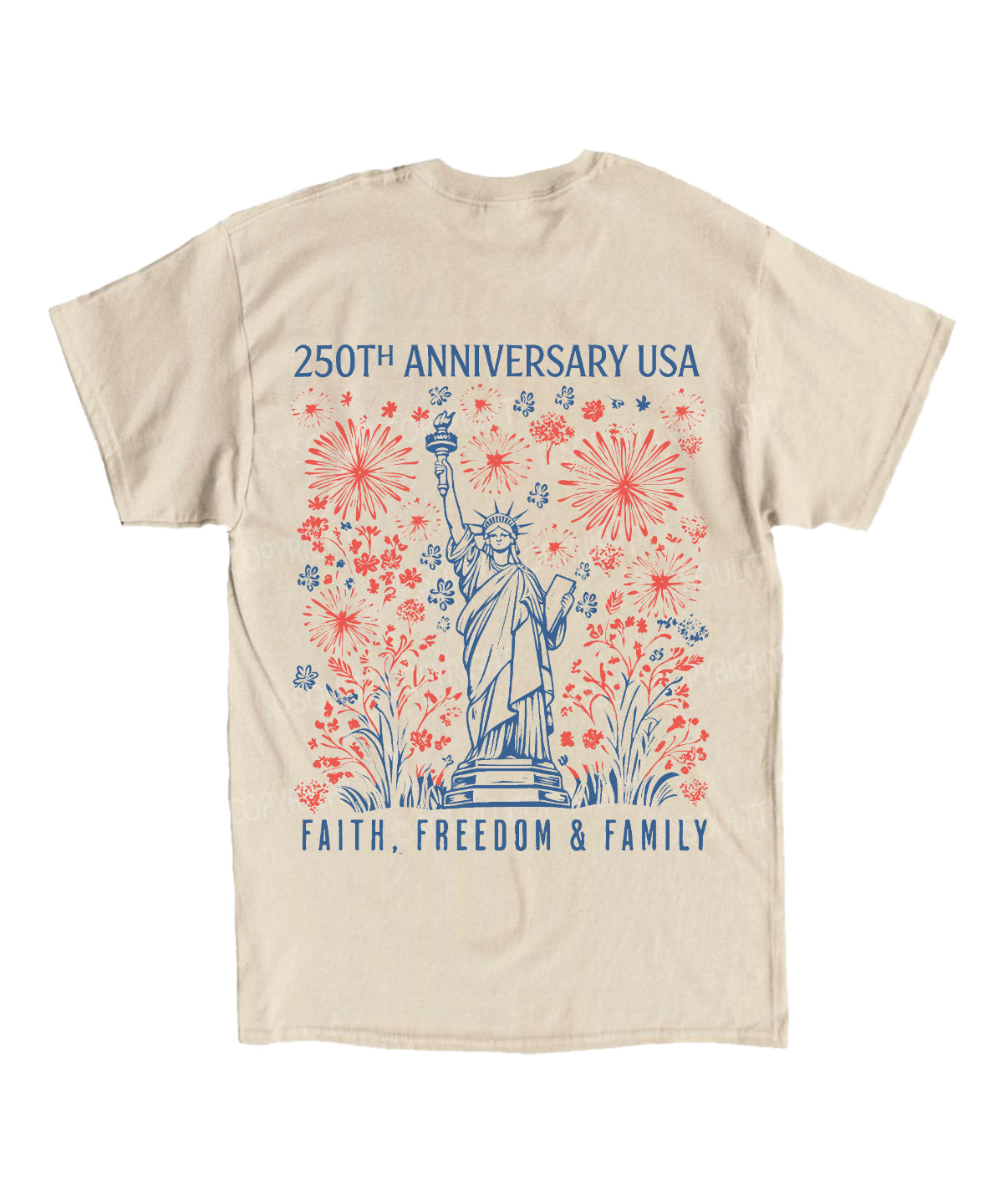 250 Years America Anniversary Double Sided Unisex Cotton Christian T-Shirt