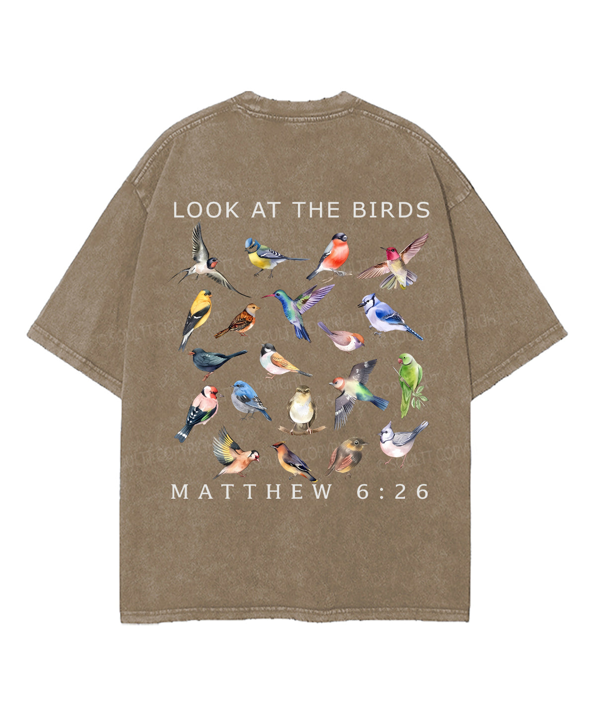 Look At The Birds Double Sided Unisex Washed Christian T-shirt