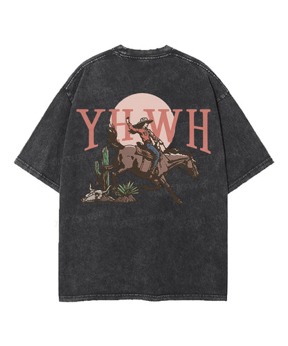 YHWH Double Sided Unisex Washed Christian T-shirt