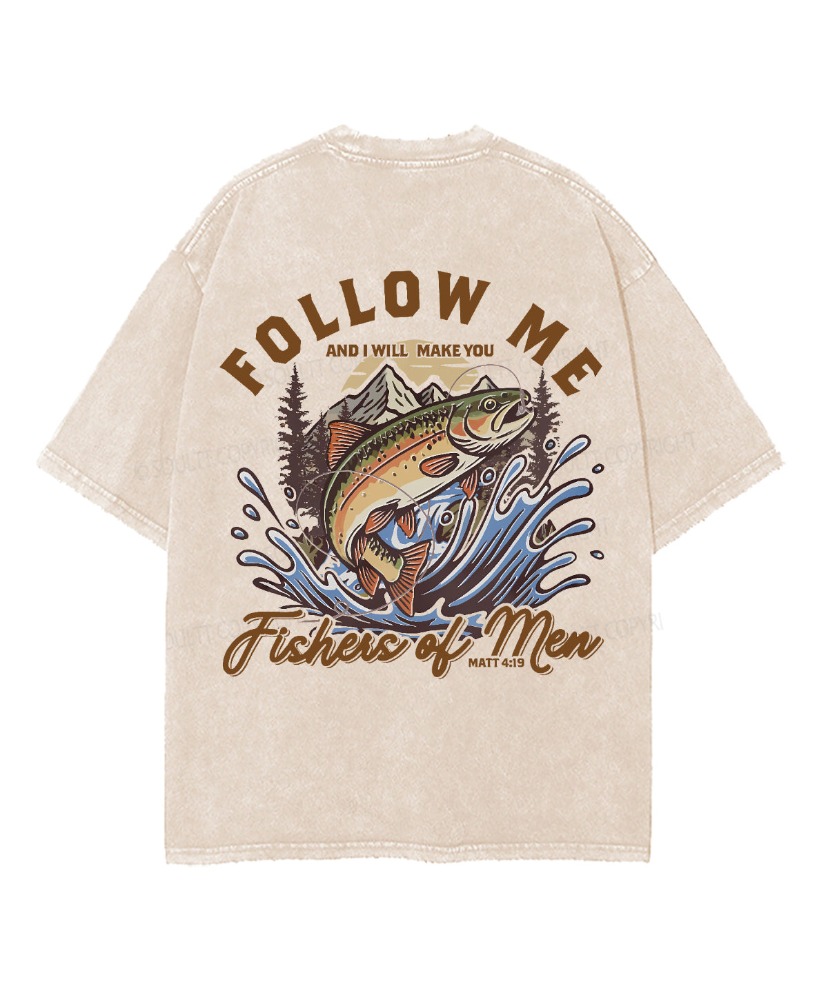 Fishers Of Men Double Sided Unisex Washed Christian T-shirt