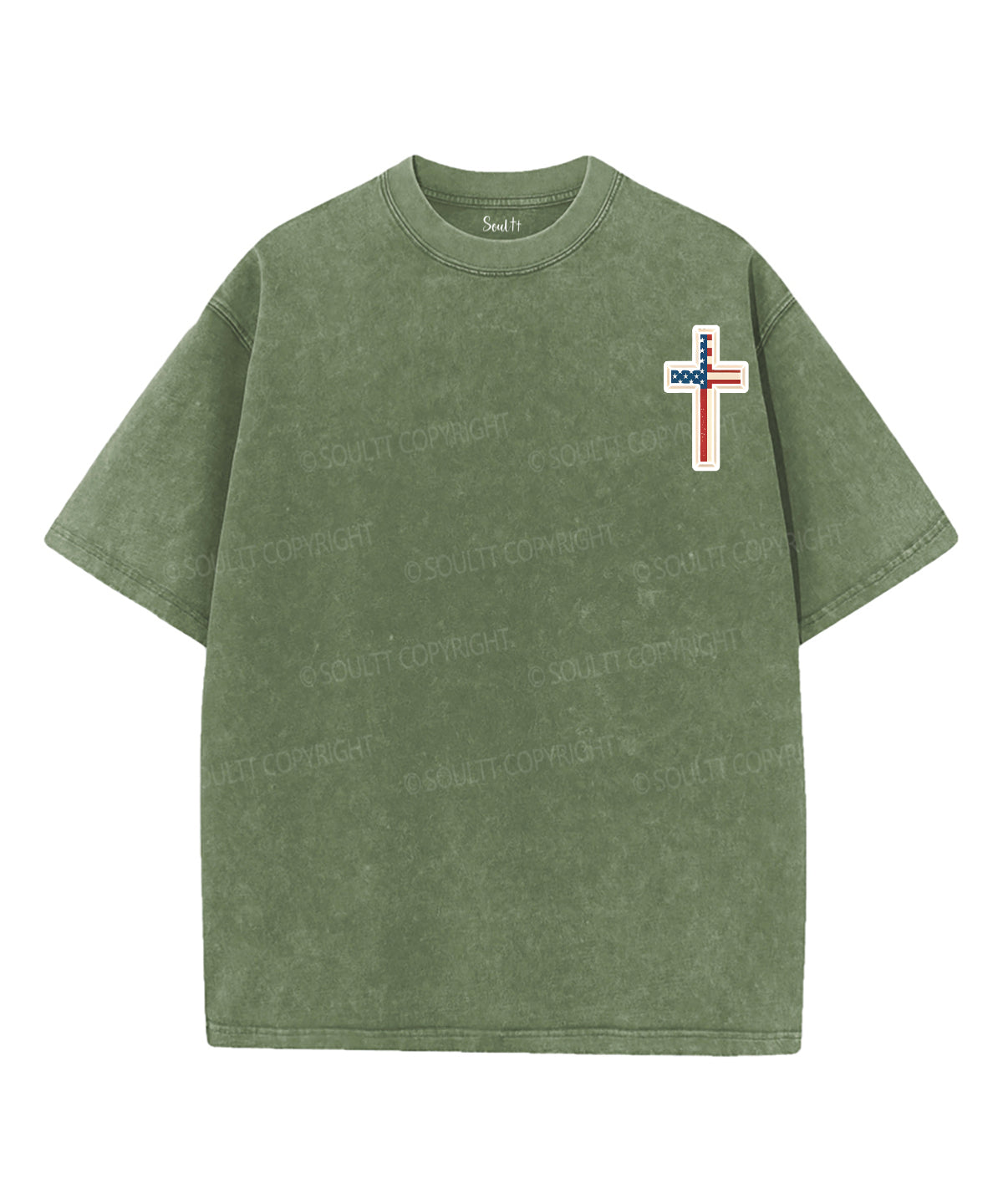Hooked On Jesus Double Sided Unisex Washed Christian T-shirt