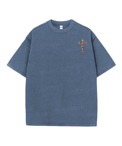 Blessed Is The Nation Whose God Is The Lord Double Sided Unisex Christian Washed T-Shirt & Shorts