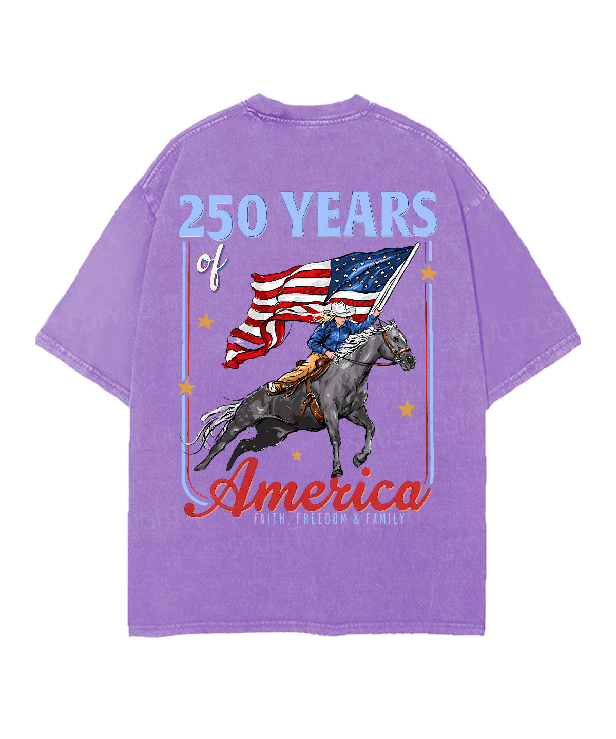 250 Years America Anniversary Double Sided Unisex Christian Washed T-Shirt & Shorts