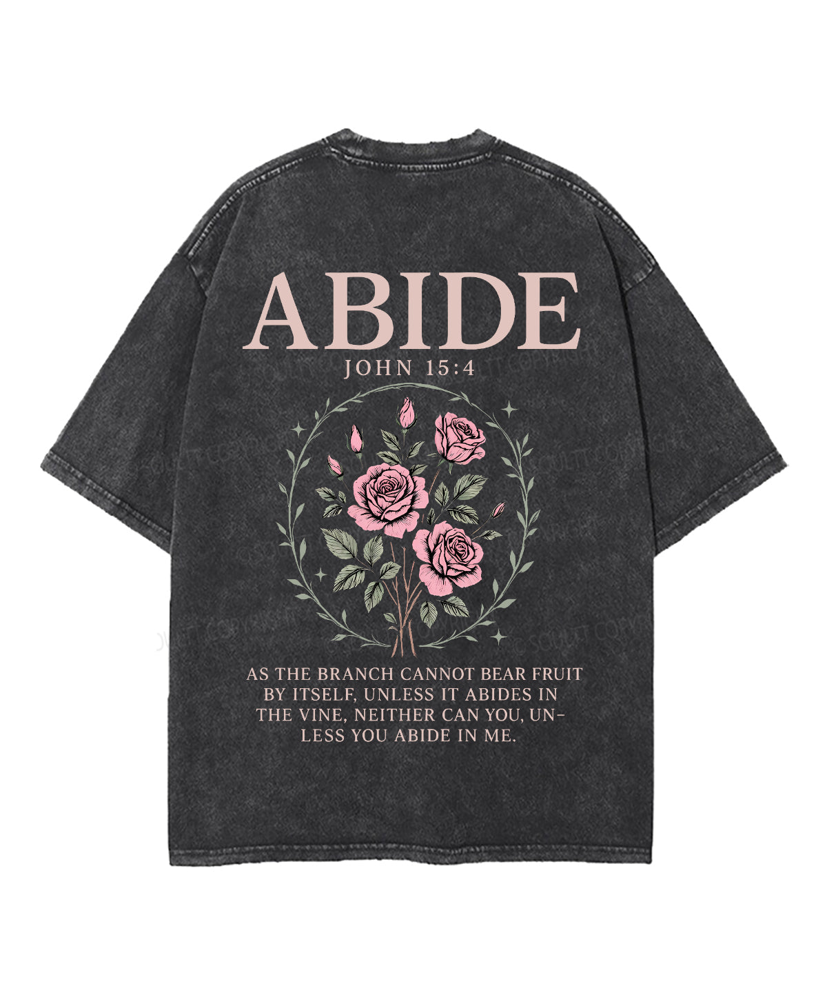 Abide Double Sided Unisex Washed Christian T-shirt