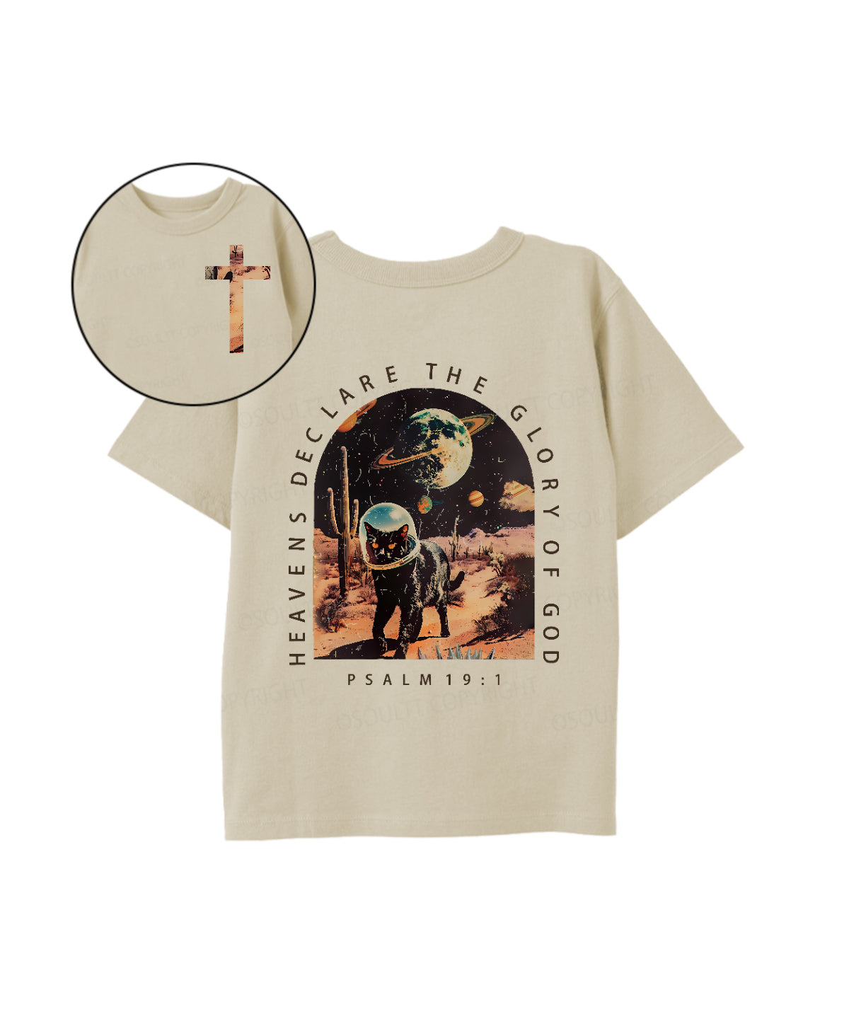 Kids Heavens Declare The Glory Of God Double Sided Cotton Christian T-shirt