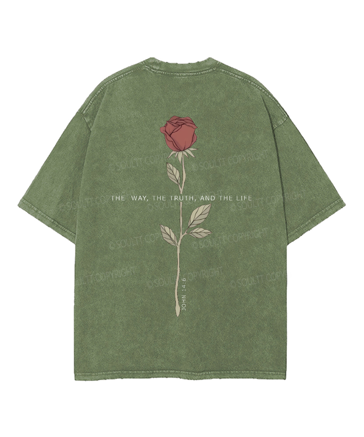 The Way , The Truth, And The Life Double Sided Unisex Washed Christian T-shirt