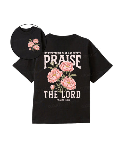 Kids Praise The Lord Double Sided Cotton Christian T-shirt