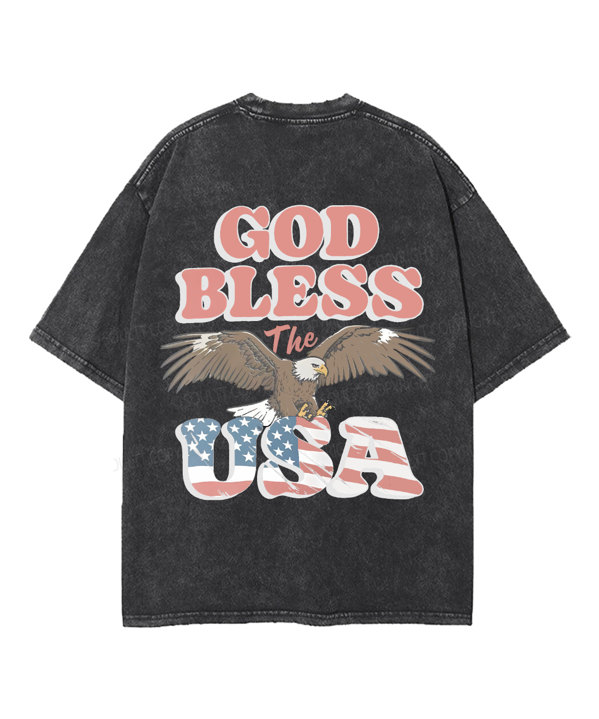 God Bless The USA Double Sided Unisex Washed Christian T-shirt