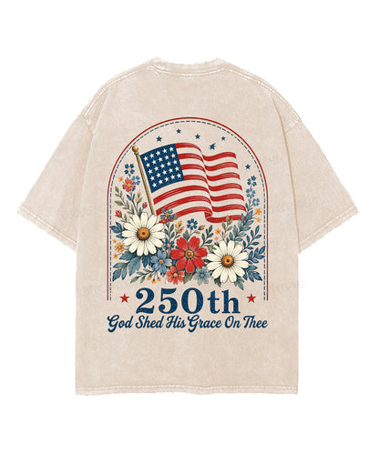 God Shed His Grace On Thee Double Sided Unisex Washed Christian T-shirt