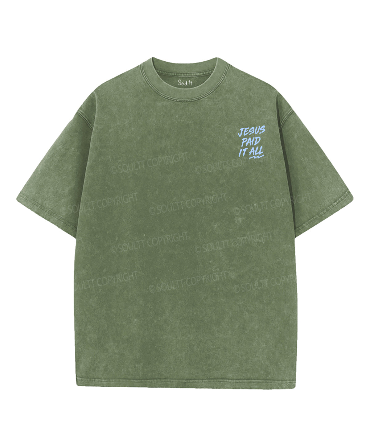 Jesus Paid It All Double Sided Unisex Washed Christian T-shirt