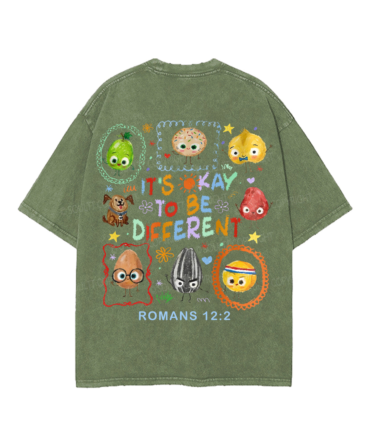It's Ok To Be Different Double Sided Unisex Washed Christian T-shirt