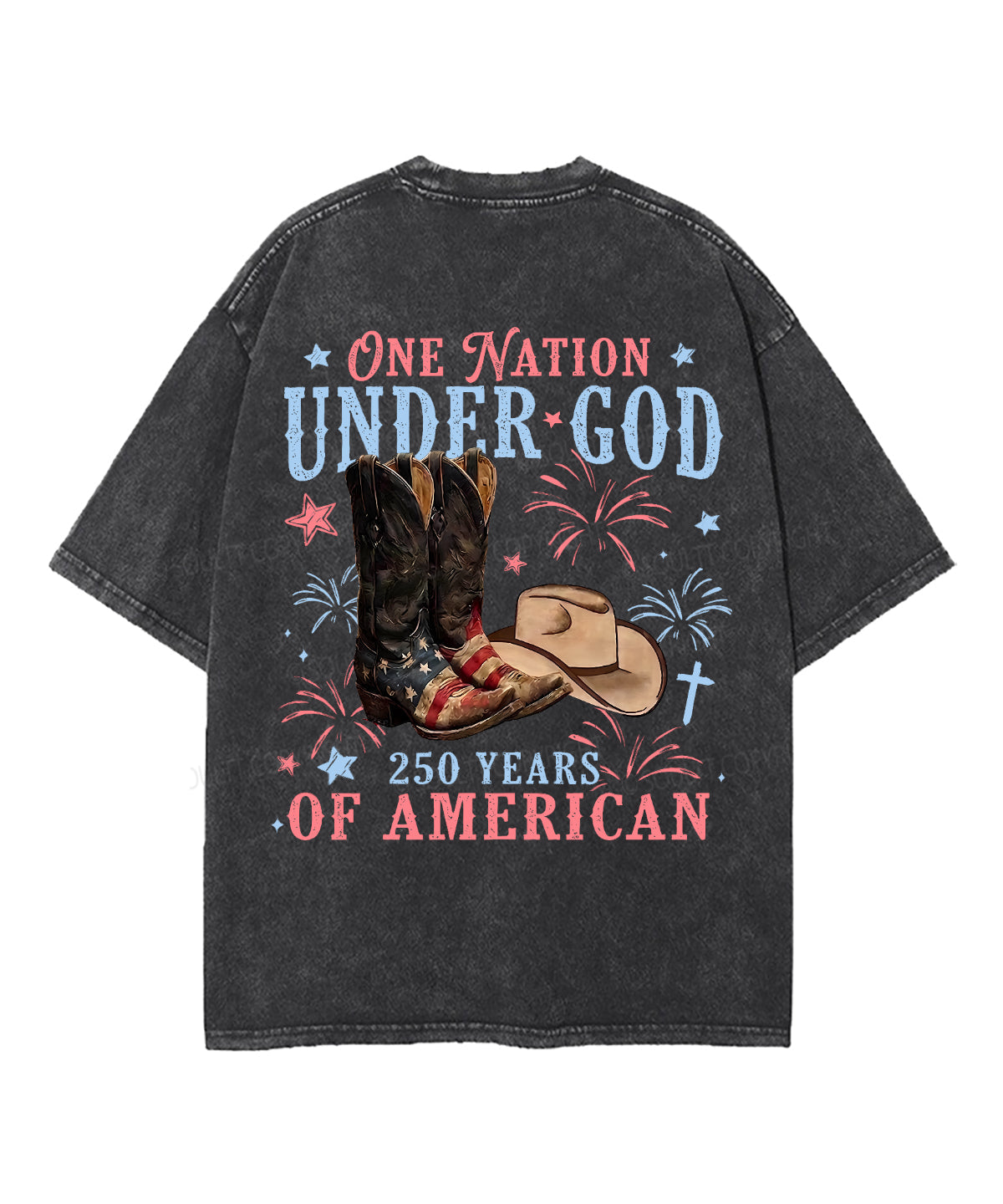 250 Years America Anniversary Double Sided Unisex Washed Christian T-shirt