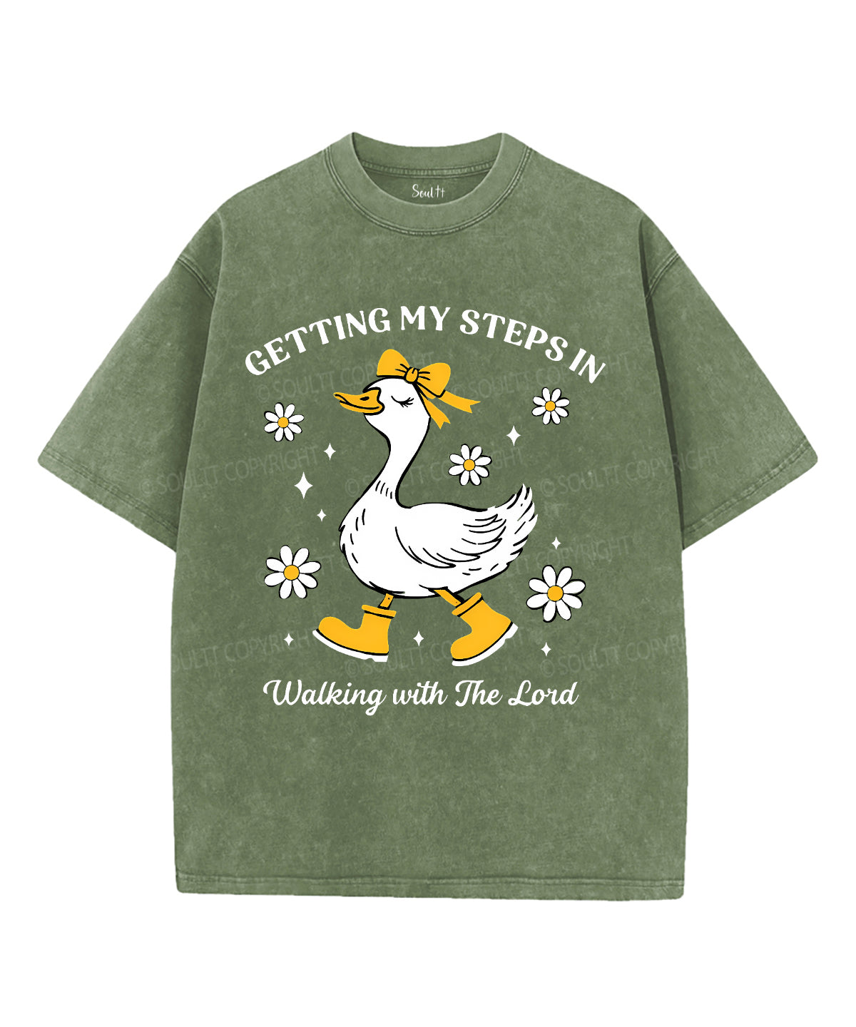 Walking With The Lord Unisex Washed Christian T-shirt