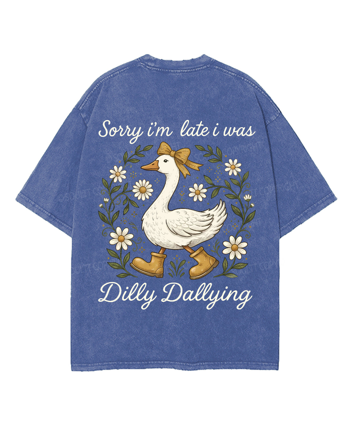Sorry I’m Late, His Timing Not Mine Double Sided Unisex Washed Christian T-shirt