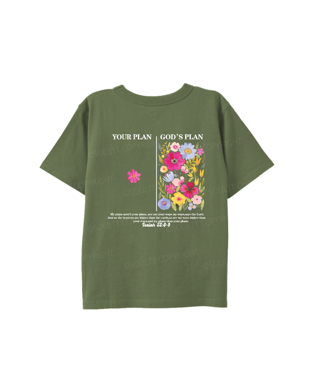 Kids Your Plan ＜ God's Plan Double Sided Cotton Christian T-shirt