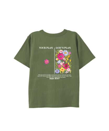 Kids Your Plan ＜ God's Plan Double Sided Cotton Christian T-shirt