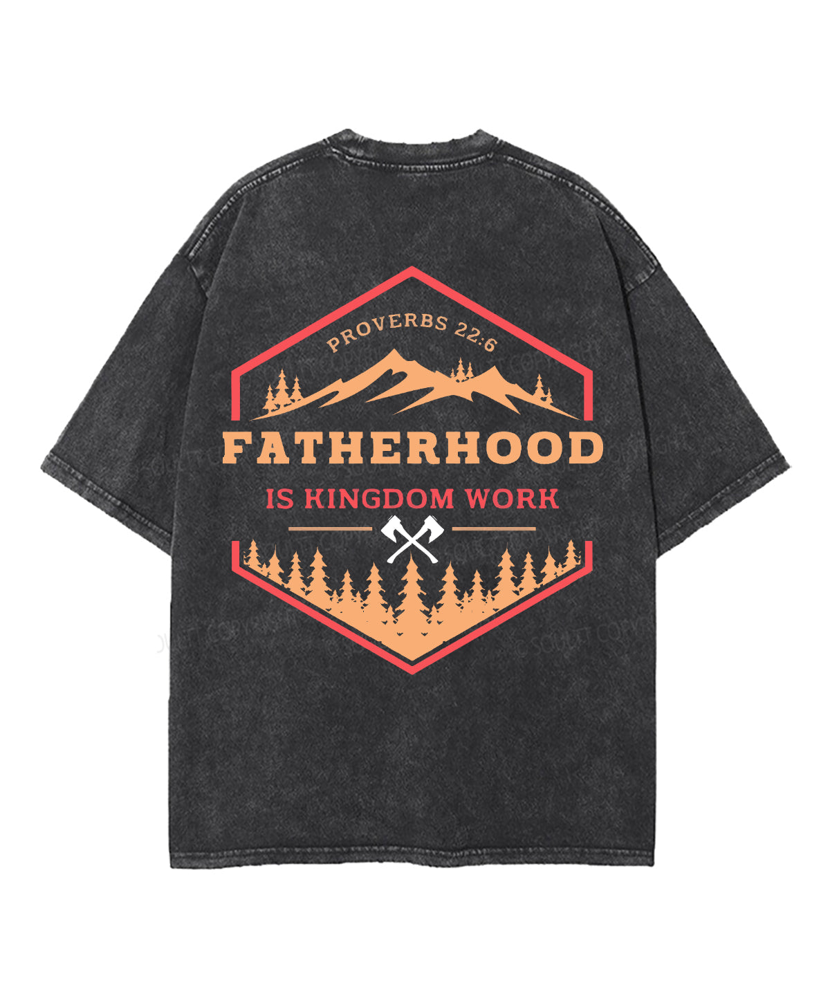 Fatherhood Is Kingdom Work Double Sided Unisex Washed Christian T-shirt