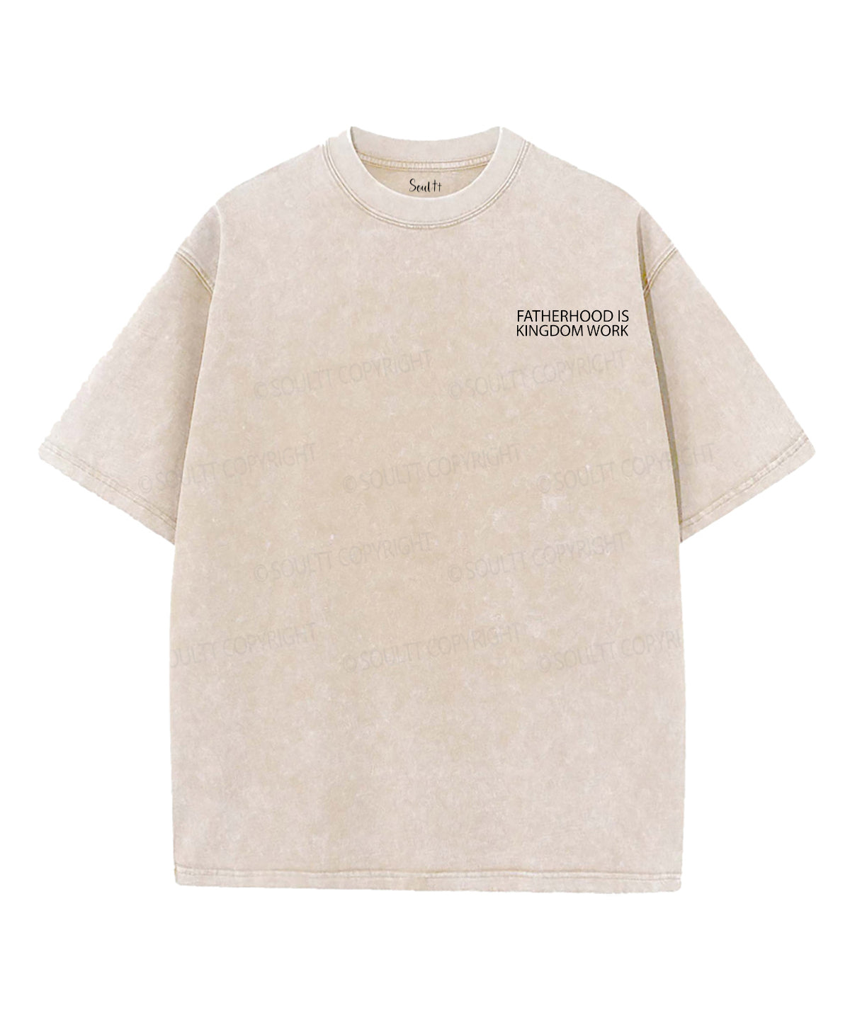 Fatherhood Is Kingdom Work Double Sided Unisex Washed Christian T-shirt