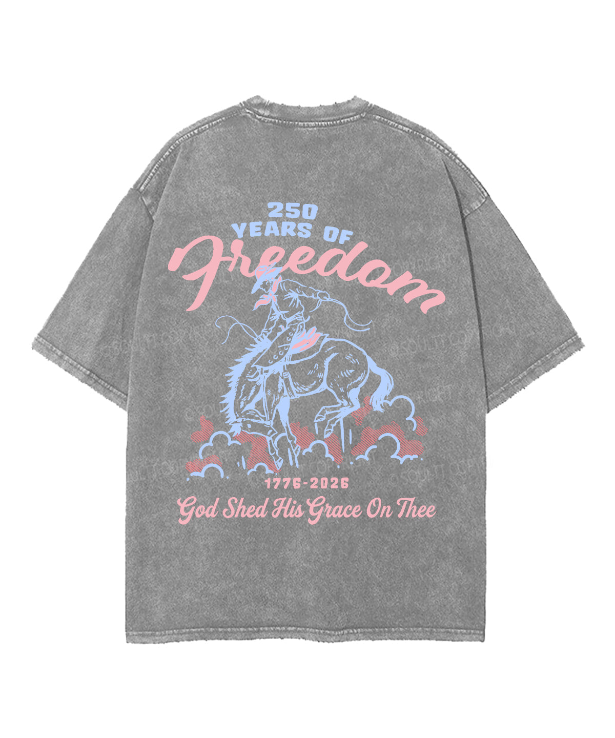250 Years America Anniversary Double Sided Unisex Washed Christian T-shirt