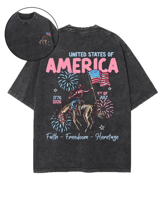 Faith Freedoom Double Sided Unisex Washed Christian T-shirt