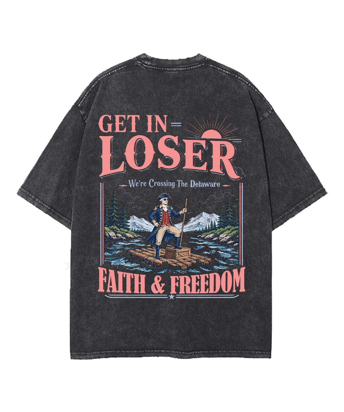 Faith & Freedom Double Sided Unisex Washed Christian T-shirt
