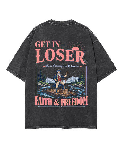 Faith & Freedom Double Sided Unisex Washed Christian T-shirt