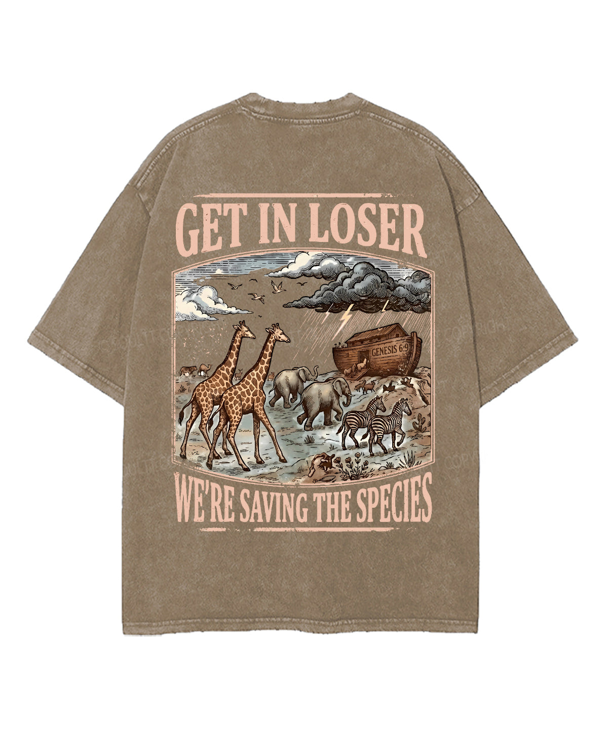 We're Saving The Species Double Sided Unisex Washed Christian T-shirt