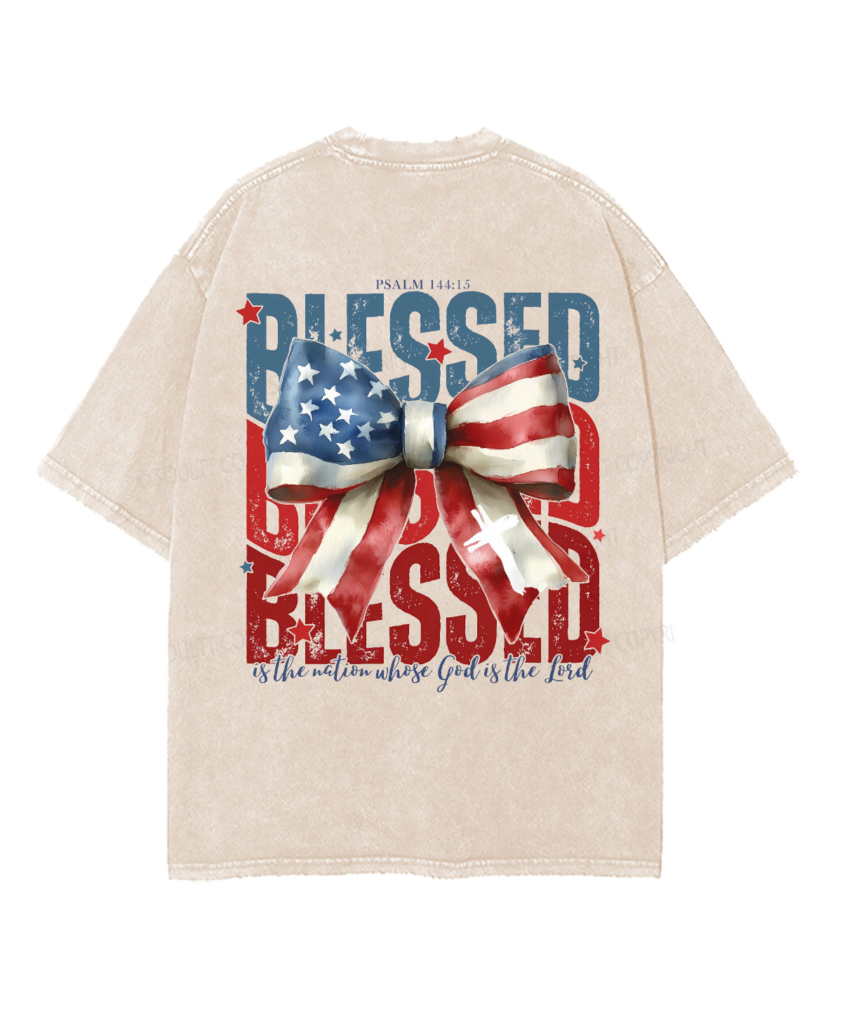 Blessed Is The Nation Whose God Is The Lord Unisex Washed Christian T-shirt