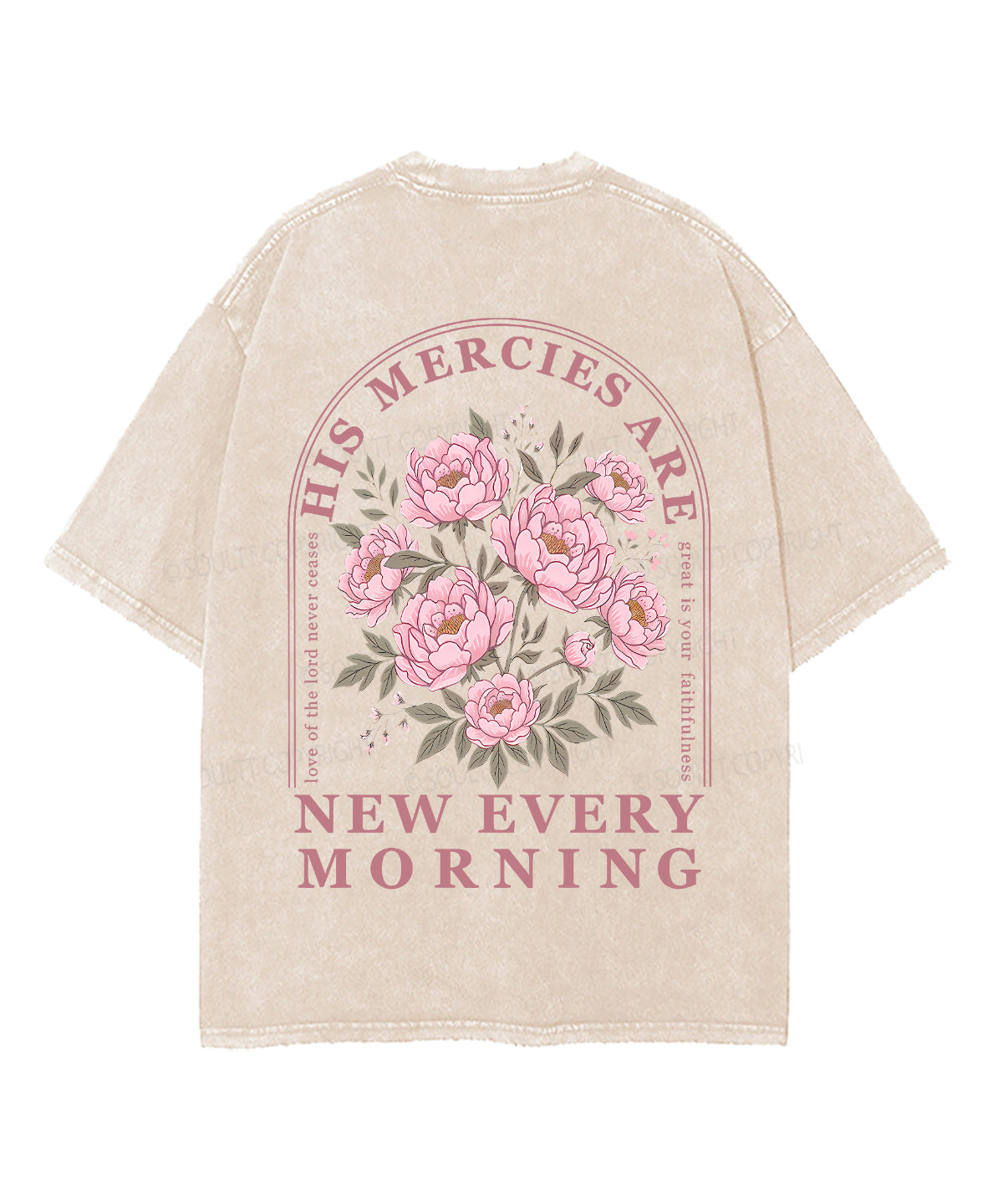 His Mercies Are New Every Morning Double Sided Unisex Washed Christian T-shirt