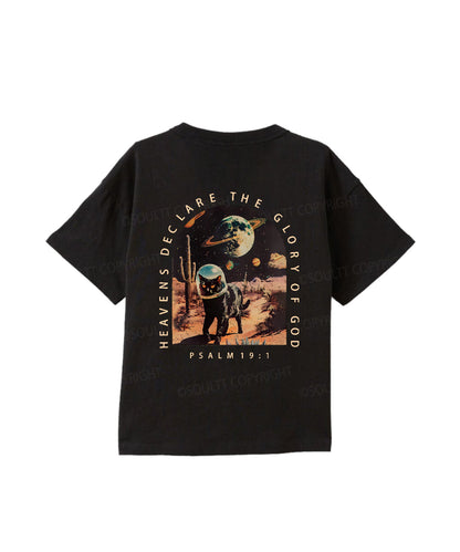 Kids Heavens Declare The Glory Of God Double Sided Cotton Christian T-shirt