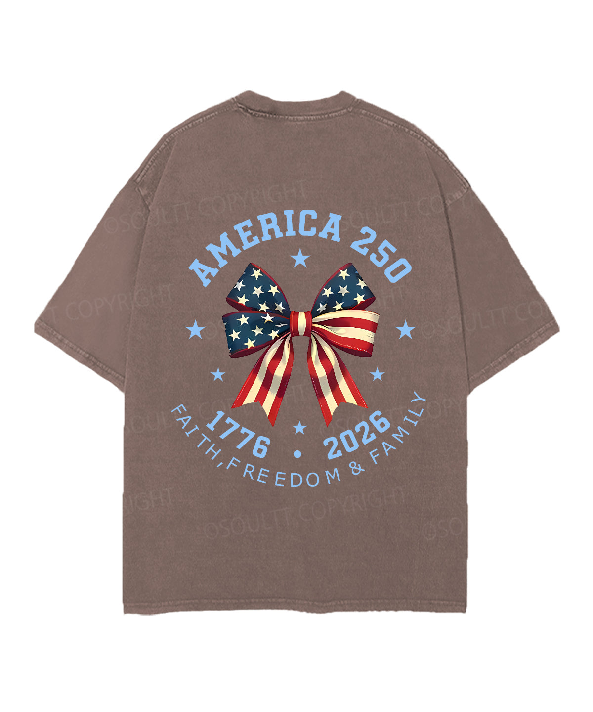 250 Years America Anniversary Double Sided Unisex Christian Washed T-Shirt & Shorts