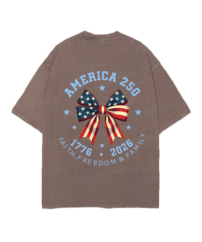 250 Years America Anniversary Double Sided Unisex Christian Washed T-Shirt & Shorts