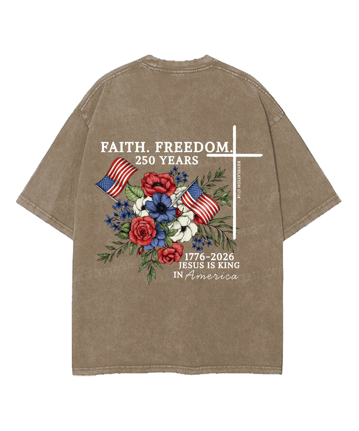 Faith • Freedom Double Sided Unisex Washed Christian T-shirt