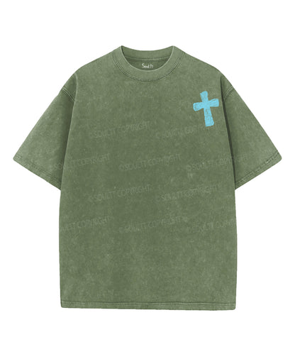 Heaven Pours Out Blessings Double Sided Unisex Washed Christian T-shirt