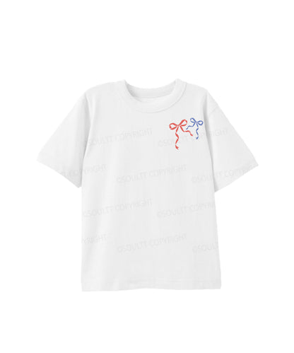 Kids Land Of The Free Because Of The Brave Double Sided Cotton Christian T-shirt