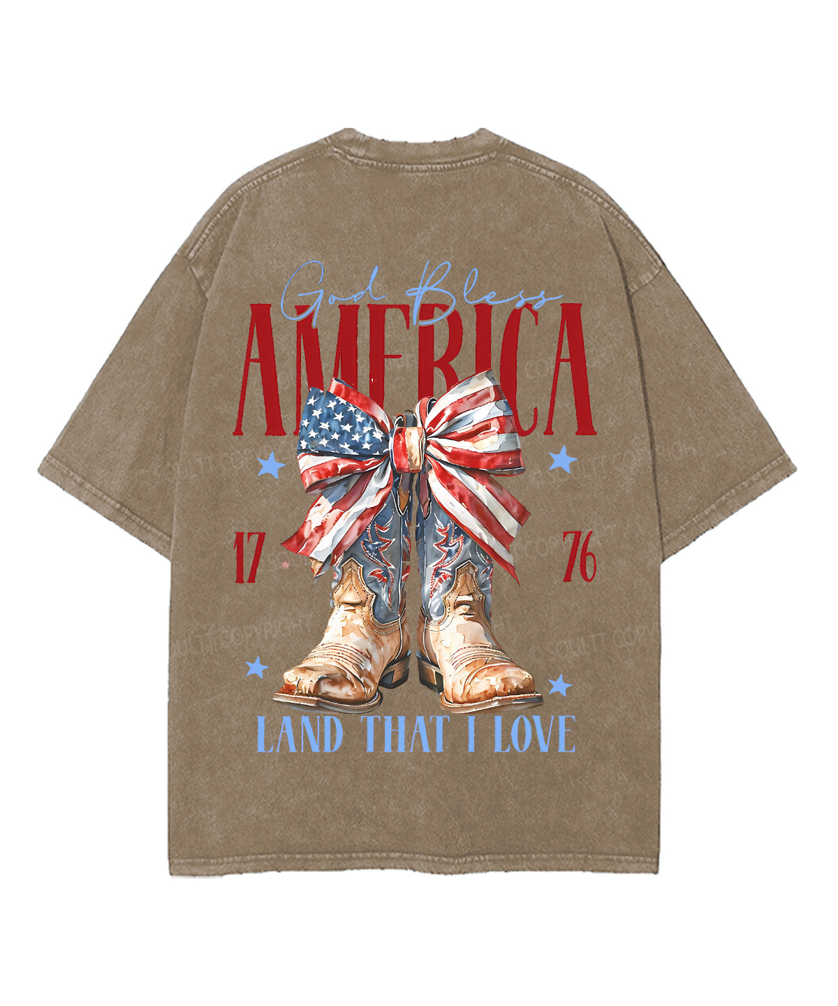 God Bless America Double Sided Unisex Washed Christian T-shirt