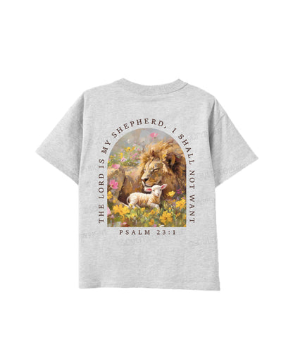 Kids The Lord Is My Shepherd Double Sided Cotton Christian T-shirt