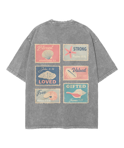 Blessed Double Sided Unisex Washed Christian T-shirt