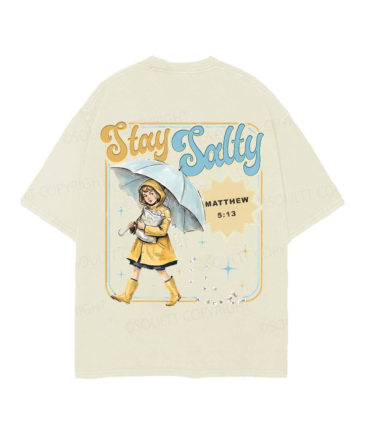 Stay Salty Double Sided Unisex Christian Washed T-Shirt & Shorts